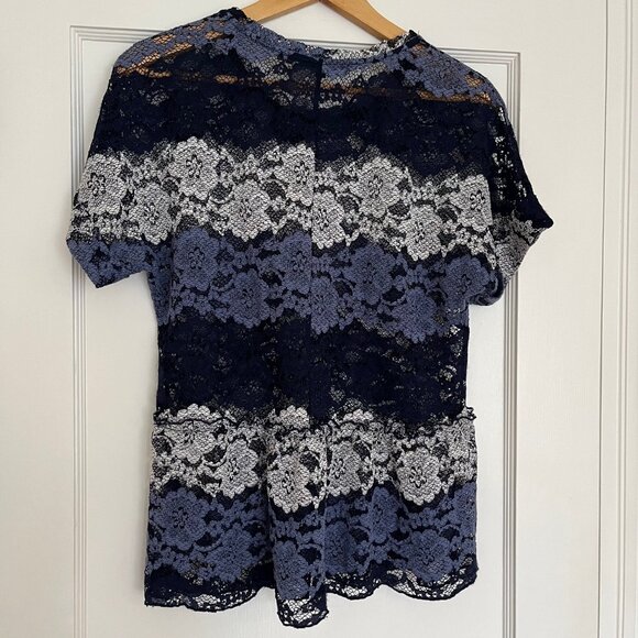 Anthropologie Eva Franco Floral Lace Peplum Top | Size Small - Picture 4 of 8
